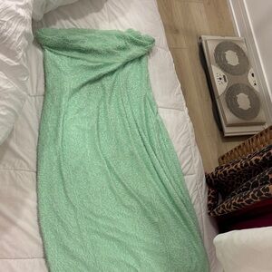 Mint Green Cowl neck dress with beading